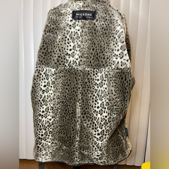 Wilsons Suede Leather Animal Print Faux Fur Lined Belted Jacket. GUC - Picture 8 of 10